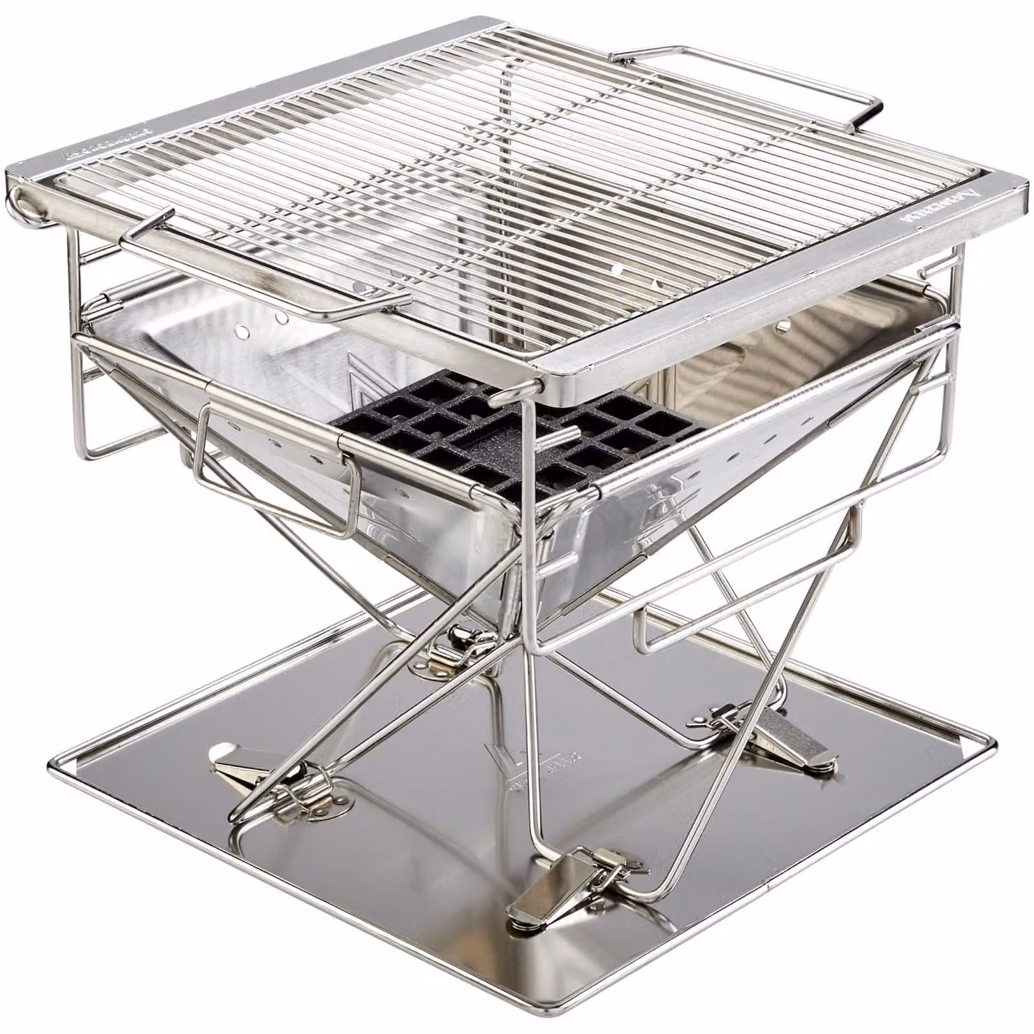 Barbecue a carbone portatile - Taglia M - Superficie di cottura: 1201 cm² - Acciaio inossidabile - Ideale per cucinare all'aperto, campeggio e barbecue