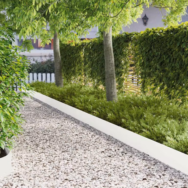 Set di 20 bordure per prato vidaXL in acciaio bianco, 103 x 20 cm