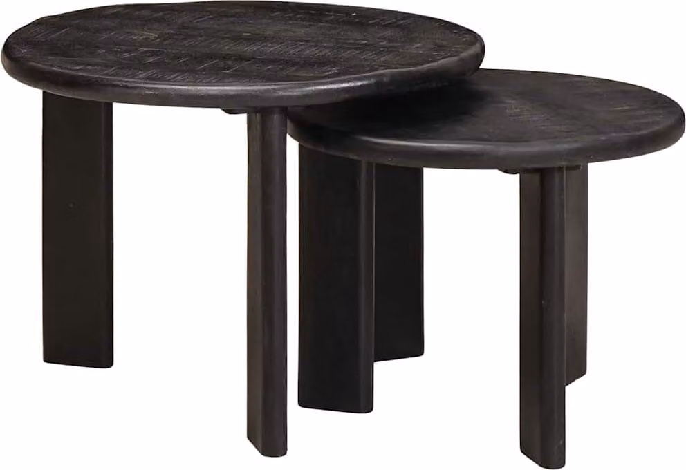 Maison Exclusive - Set di 2 tavolini nidificanti, neri, diametro 50 cm x altezza 40 cm