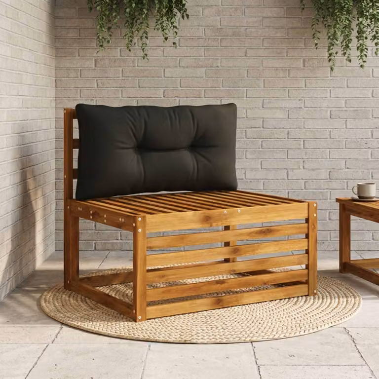 Cuscino per schienale vidaXL PUTTEN in poliestere nero con rivestimento rimovibile e lavabile