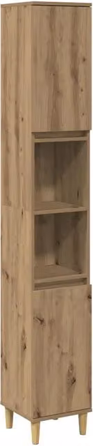 Armadietto da bagno rovere artigianale 30 x 30 x 190 cm con ampio spazio di archiviazione stile naturale in legno ingegnerizzato rovere 02_0051031