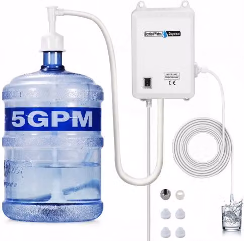 Pompa di Erogazione Acqua Vevor Bianca in Plastica, Sistema per Bottiglia da 11-22L, 3,78 L/min, 35W, 40 PSI