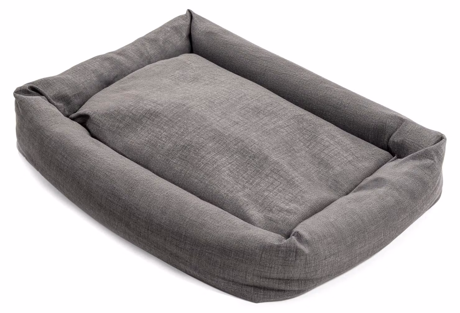Cuccia rettangolare per cani e gatti, imbottita in cotone color grigio scuro, dimensioni 70x50 cm