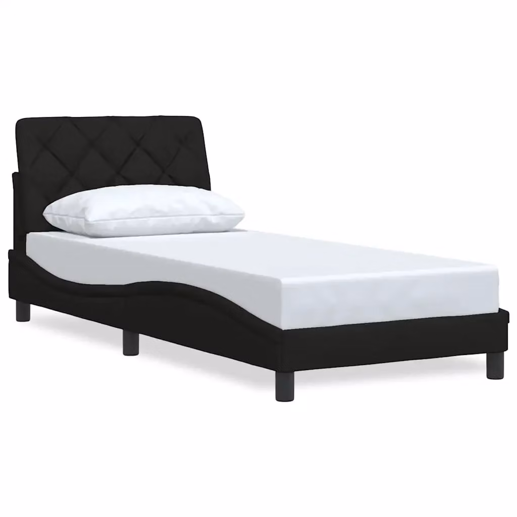 Struttura Letto Design Mania con Giroletto in Tessuto Nero L/P/H: 90 x 200 x 74,5 cm – 2
