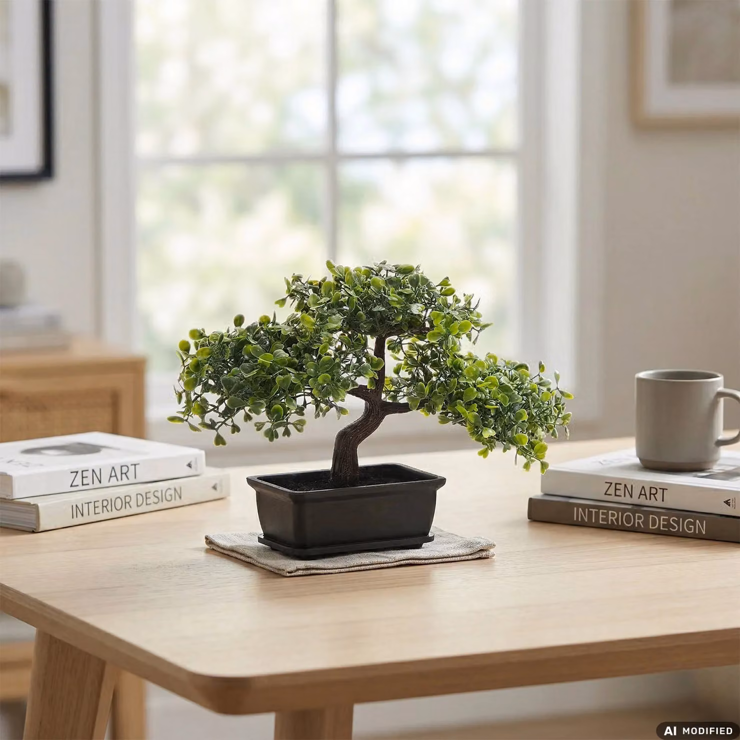 Pianta artificiale Bonsai verde con vaso VESTIAMO CASA, H: 22 cm, L: 12,5 cm, P: 8,5 cm – 2