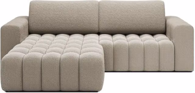 Divano angolare trasformabile DORY MEUBLORAMA beige con contenitore e angolo destro L/P/H: 250 x 175 x 92 cm