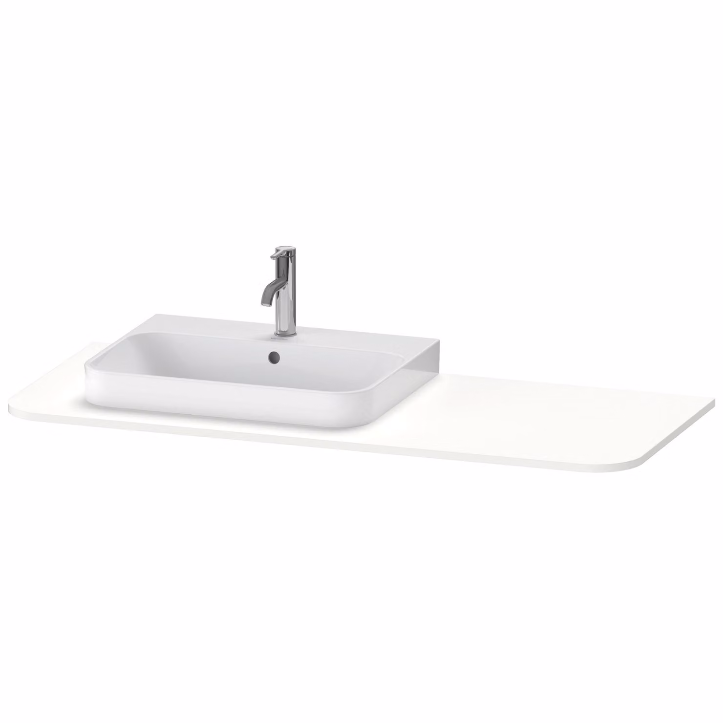 Console Duravit Happy D.2 Plus, 1300x550 mm, 1 découpe à gauche, pour meuble sous-lavabo HP4942, HP4962, HP4972, HP031KL3636, HP031KL3636