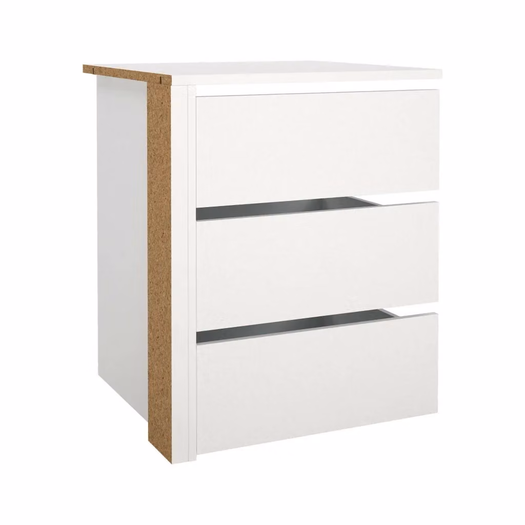 Cassettiera Giacarta DMORA Bianca, Comò e Settimino Multiuso per Camera da Letto, L: 57 cm, P: 55,1 cm, H: 70 cm – 2