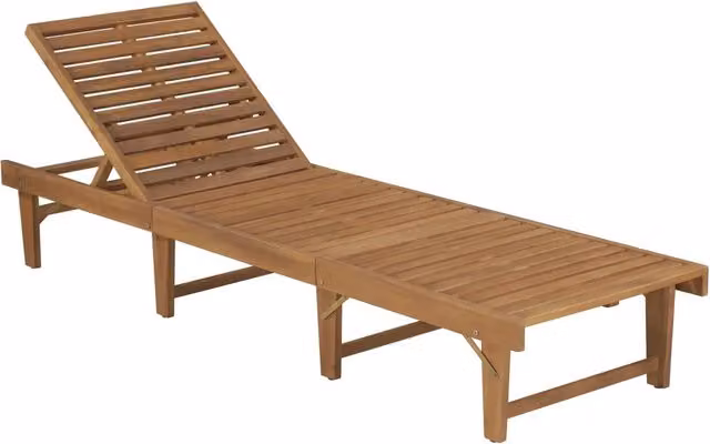 Lettino Prendisole Pieghevole con Cuscino in Massello di Acacia 3064178
