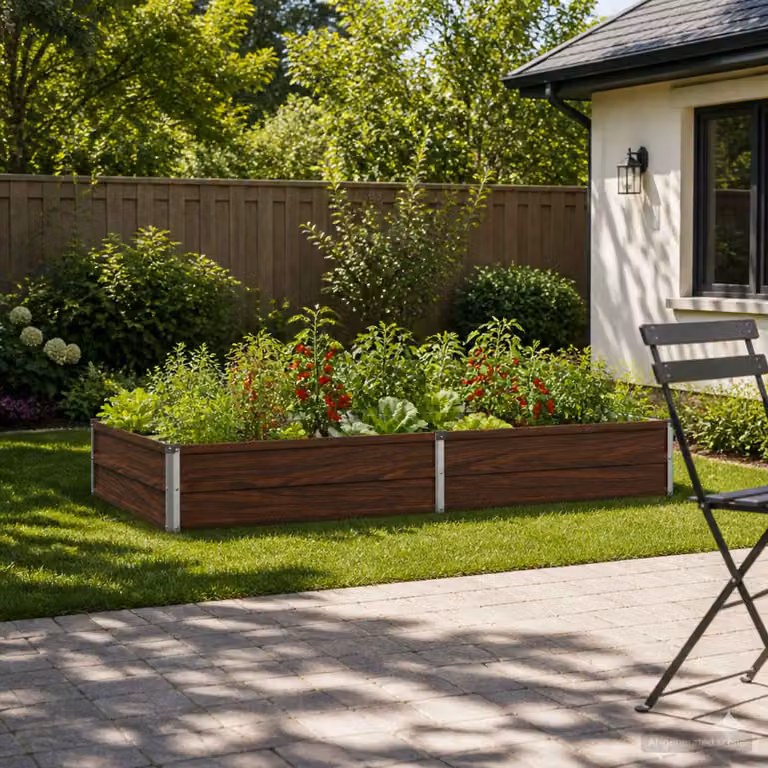 Letto rialzato da giardino vidaXL in metallo Nero L: 160 cm, P: 80 cm, H: 24 cm