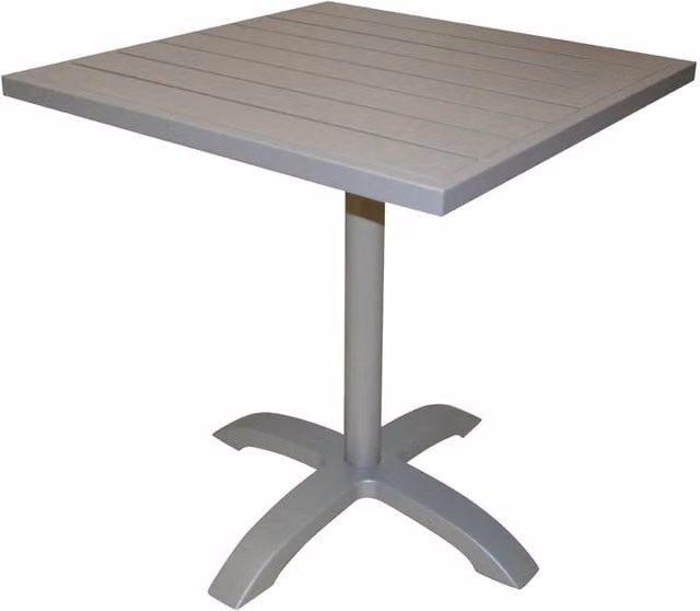 Tavolo da giardino quadrato Vorghini Calipso in alluminio verniciato opaco L/P: 70 x 70 cm, colore grigio/beige