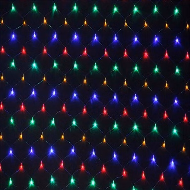 Catena luminosa a bassa tensione, RGBY, 10 metri, 100 LED, grado di protezione IP44