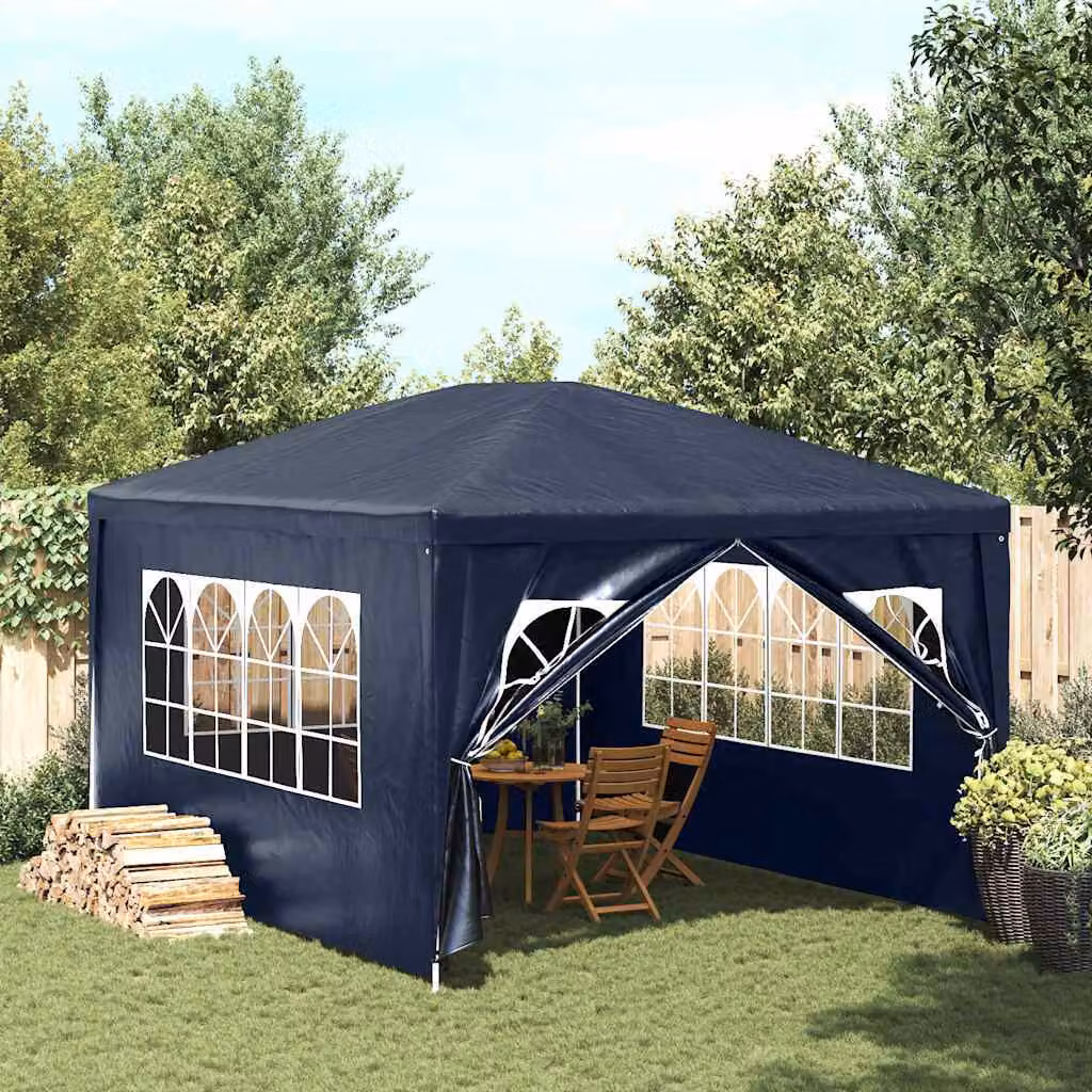 vidaXL Tenda per Feste Blu L: 400 cm, P: 300 cm, H: 255 cm