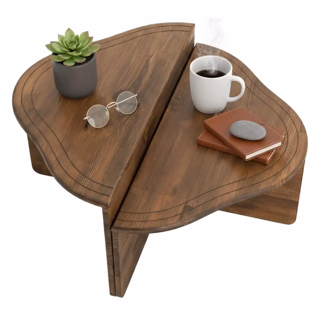 Tavolino da salotto Emiri in legno color noce con portariviste, L 90 x P 90 x H 40 cm – 2