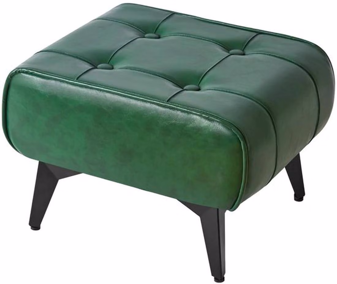 Azomor: moderno pouf quadrato con robuste gambe in ferro per soggiorno e camera da letto