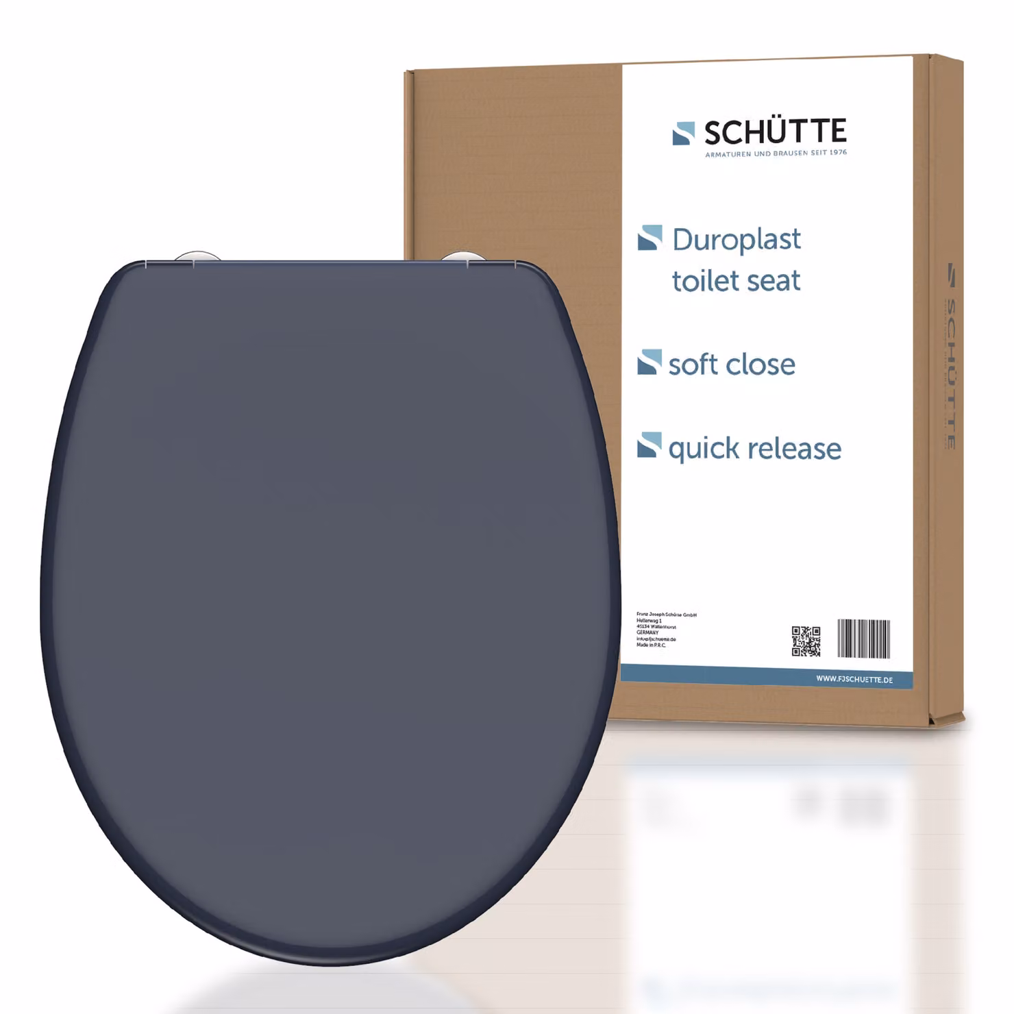 SCHÜTTE Sedile per wc in Duroplast ANTHRAZIT, sedile per wc a chiusura morbida con chiusura a sgancio rapido