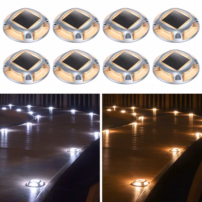 8 luci solari, grado di protezione IP68 (impermeabili), 2 modalità di illuminazione, 40 lumen, luci da giardino da inserire nel terreno