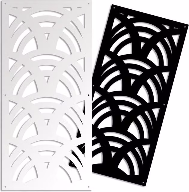 MAORI - Pannello in PVC traforato - Parasole Misura: 98x198 cm, Colore: bianco