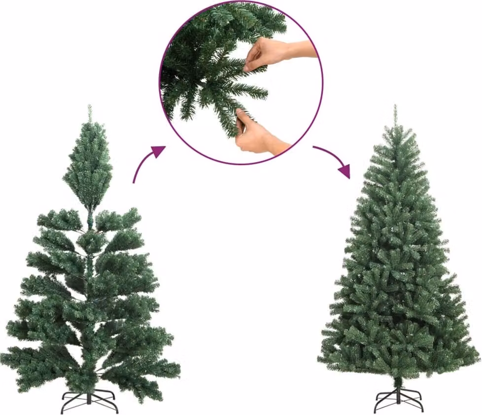 Maison Exclusive - Albero di Natale artificiale pieghevole con supporto, colore bianco, altezza 210 cm