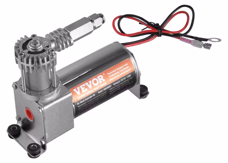 Kit ammortizzatori a gas VEVOR, 12 V, 100 PSI, sistema di compressori d'aria per auto, kit di compressori per sospensioni ad aria con sistema di ingresso e manometro e linea d'aria