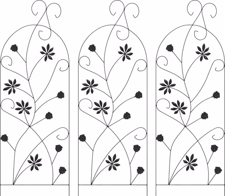 Recinzione per Giardino 3 pcs Nero 112 x 39,5 cm Acciaio