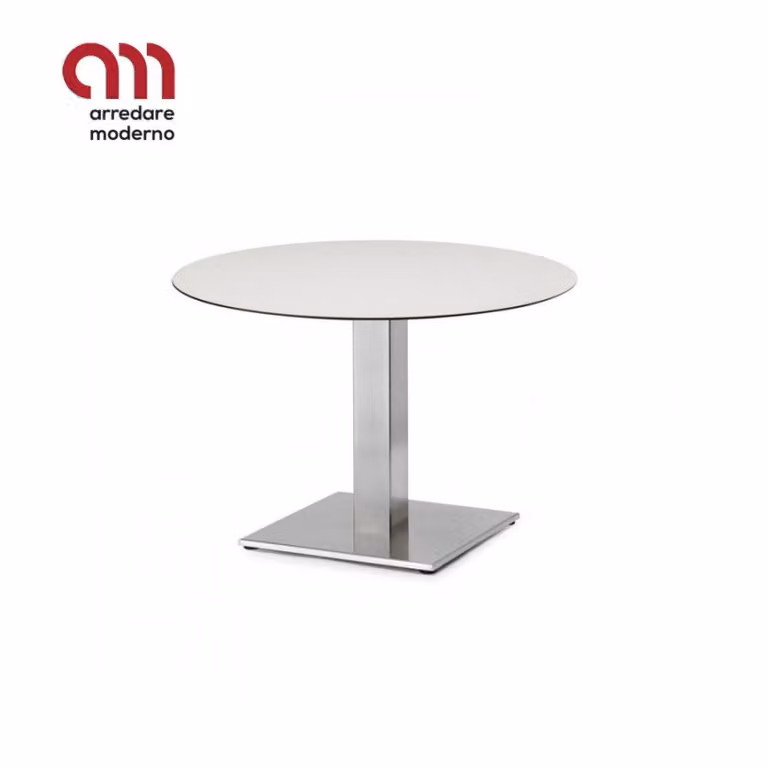 Tavolino Bar Tiffany Scab H.50 basamento e colonna quadrata con piano stratificato compact