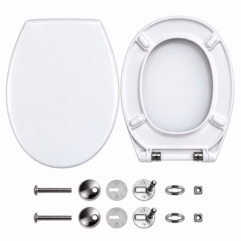 Sedile WC Ramm compatibile con Villeroy & Boch Omnia Classic, sedile WC in resina termoplastica antibatterica, coperchio WC con chiusura ammortizzata Soft Close