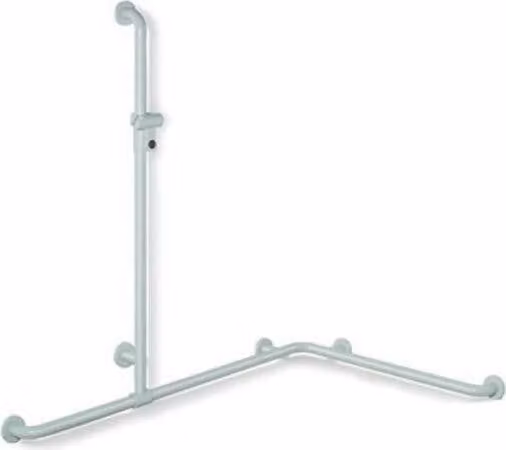 Corrimano per doccia serie 801, verticale 1100 mm, orizzontale 1185 mm + 762 mm, bianco segnaletico