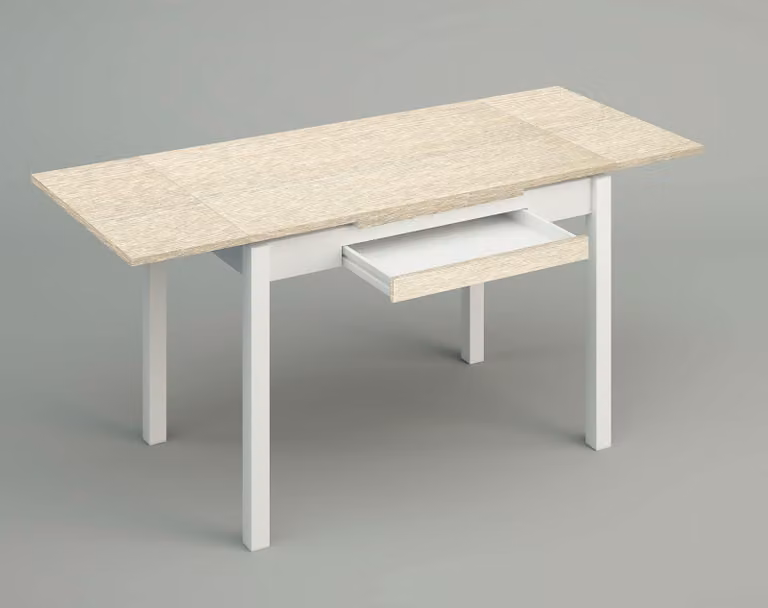 Tavolo da pranzo allungabile, dimensioni 100x60 cm, color borgogna, piano laminato