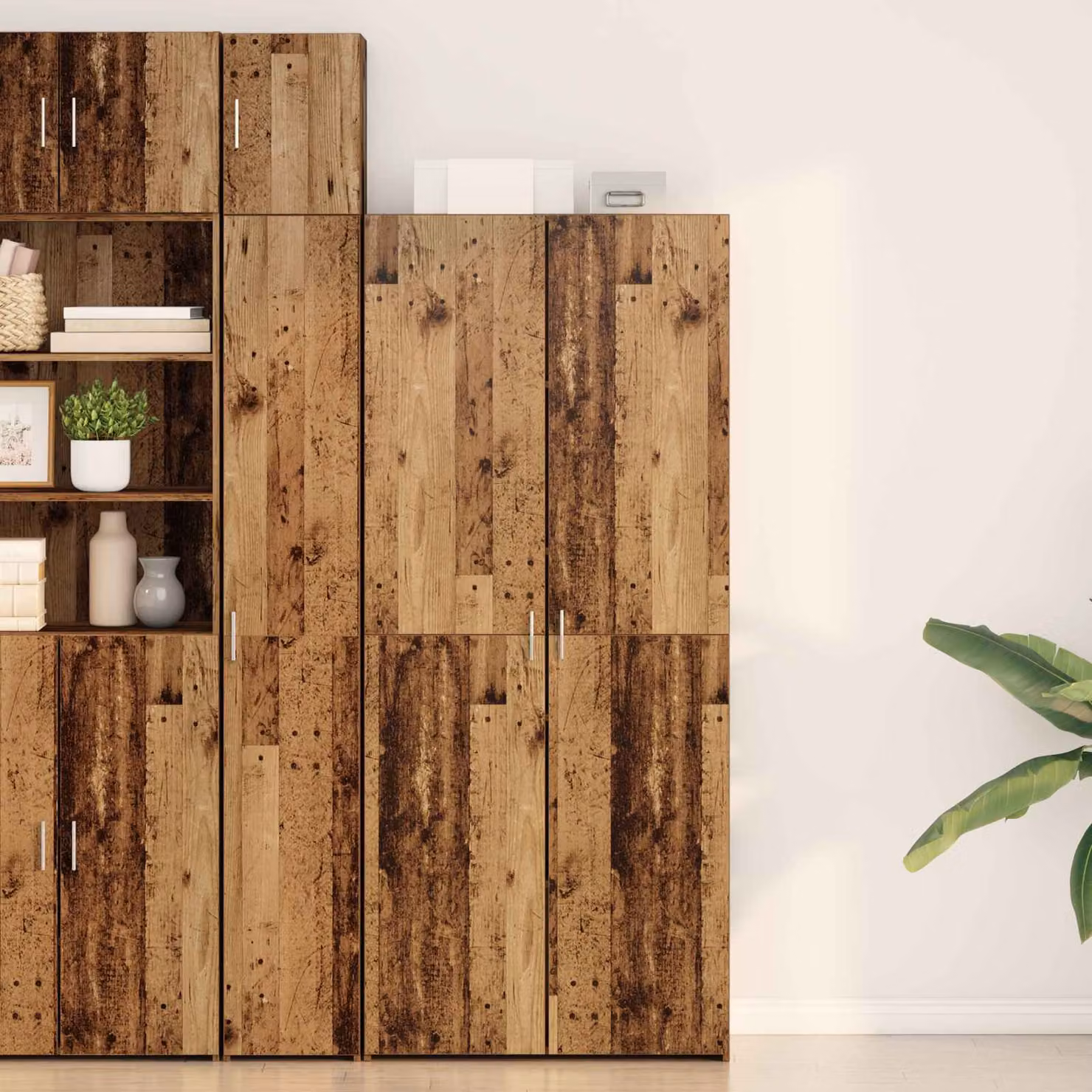 vidaXL Credenza Moderna in Legno Marrone con Ante a Battente L: 80 cm, P: 42 cm, H: 185 cm – 1