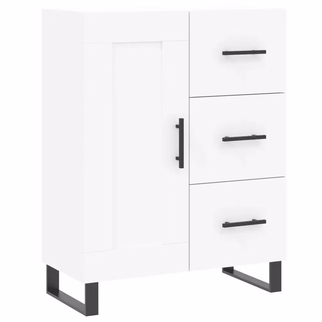 Credenza moderna bianca vidaXL in legno e metallo L/P/H: 69,5 x 34 x 90 cm – 2