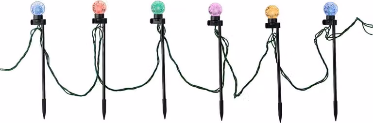 Set di paletti da giardino a LED Lumineo 6 W Colorato Bianco caldo 14,5 m 20 pezzi