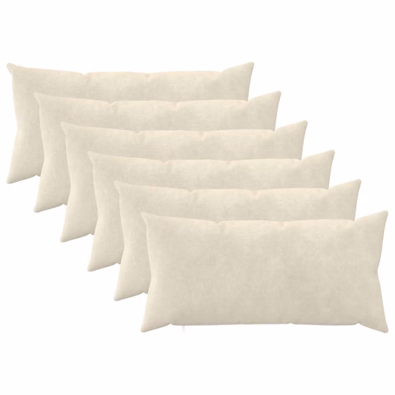 vidaXL Cuscino con cuscino HEERLEN 6 pz Crema Fleece in microfibra
