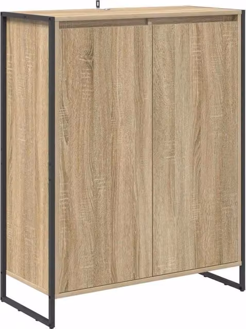 Mobile per scarpe Sonoma in stile industrial con ante a battente, colore marrone, L/P/H: 79 x 36 x 100 cm