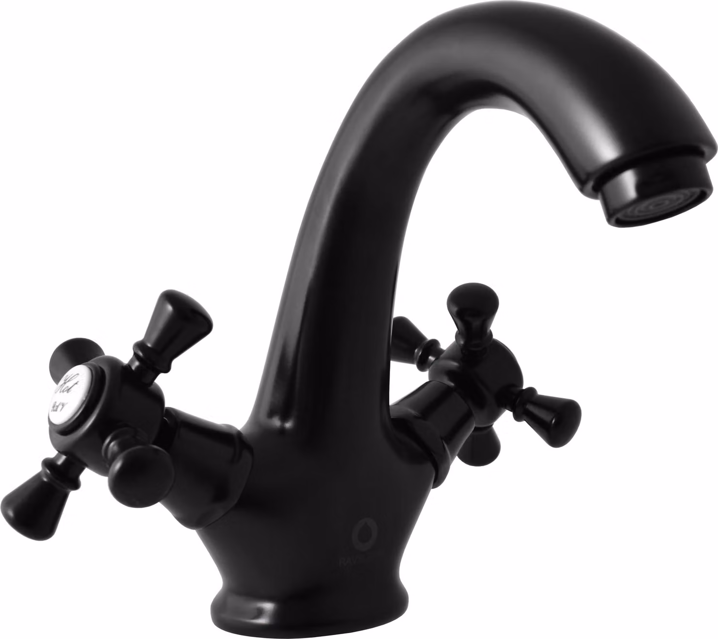 MORAVA RETRO - Miscelatore per lavabo senza scarico, nero - opaco MK328.0CMAT, RAV Slezák