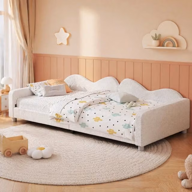Letto singolo imbottito multifunzione MODFU bianco L: 214,5 cm, P: 95 cm, H: 42 cm