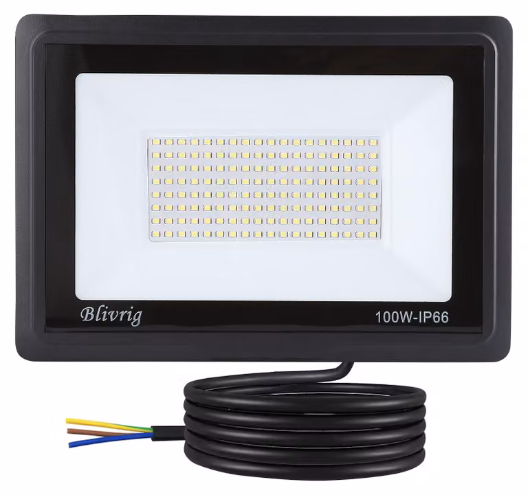 Faretto LED da 100 W, 10.000 lumen, luce bianco caldo, grado di protezione IP66, faretto per esterni