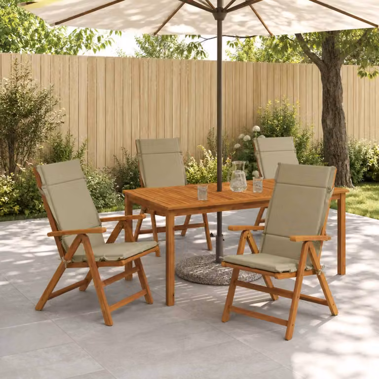 Set di 4 cuscini per sedia alta vidaXL GEMERT in poliestere, disponibili in verde o beige