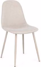 Sedia imbottita Bizzotto New Irelia beige con gambe in metallo tortora L: 44 cm, P: 53 cm, H: 84 cm
