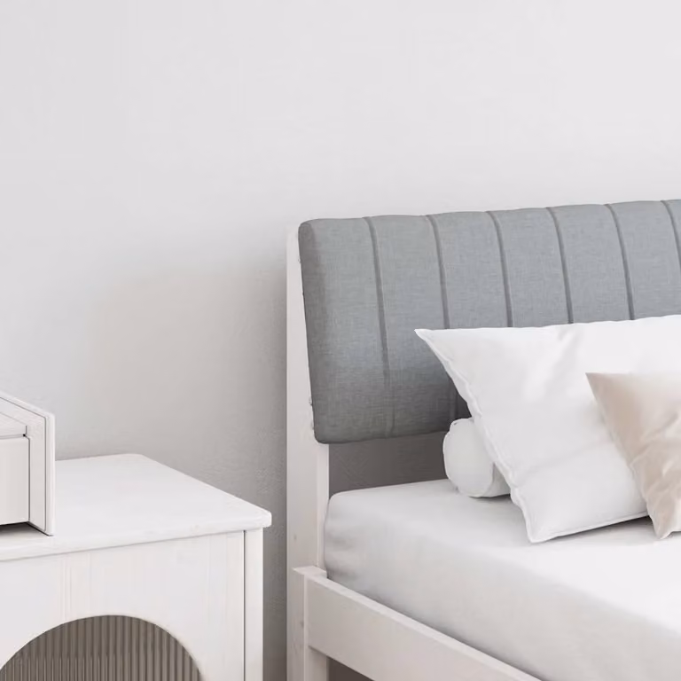 vidaXL Testiera imbottita moderna in pino massello Grigio chiaro 180 cm