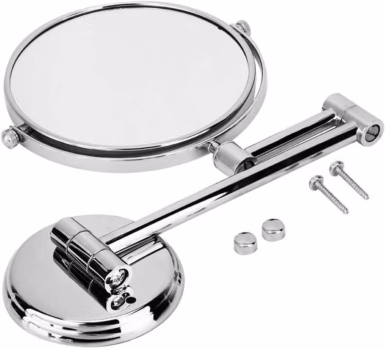 Specchio da parete da 30 cm, specchio per il trucco, con ingrandimento triplo e semplice, girevole