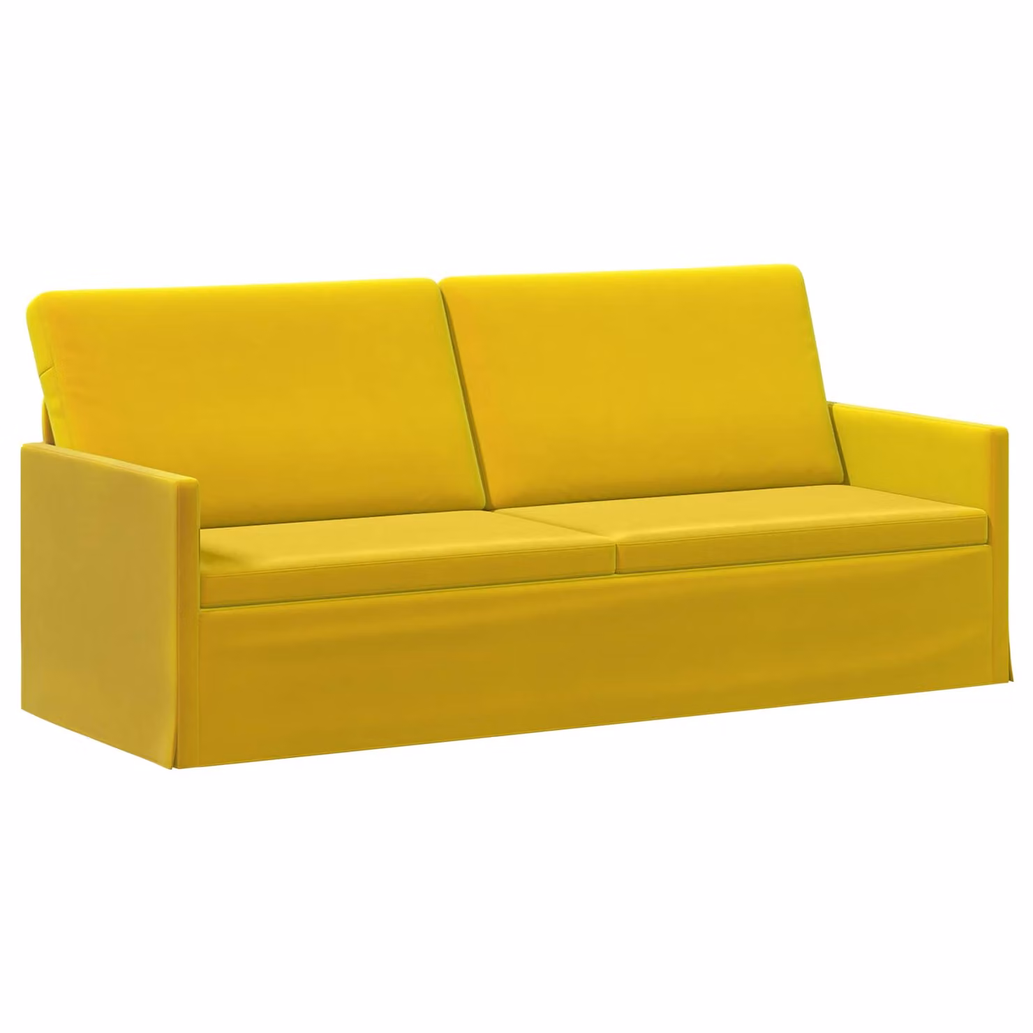 Divano a 3 posti vidaXL in velluto giallo con struttura in metallo L: 190 cm, P: 81 cm, H: 82 cm