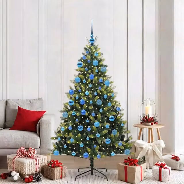 Albero di Natale Artificiale con LED Warm White Verde vidaXL H: 180 cm – 1