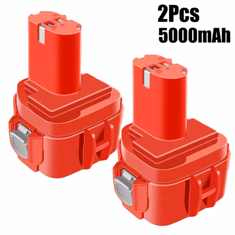 Batteria per utensili elettrici - PA12 - Confezione da 2 - 12 V - 5000 mAh - Ni-MH - Ricaricabile - Batteria di ricambio