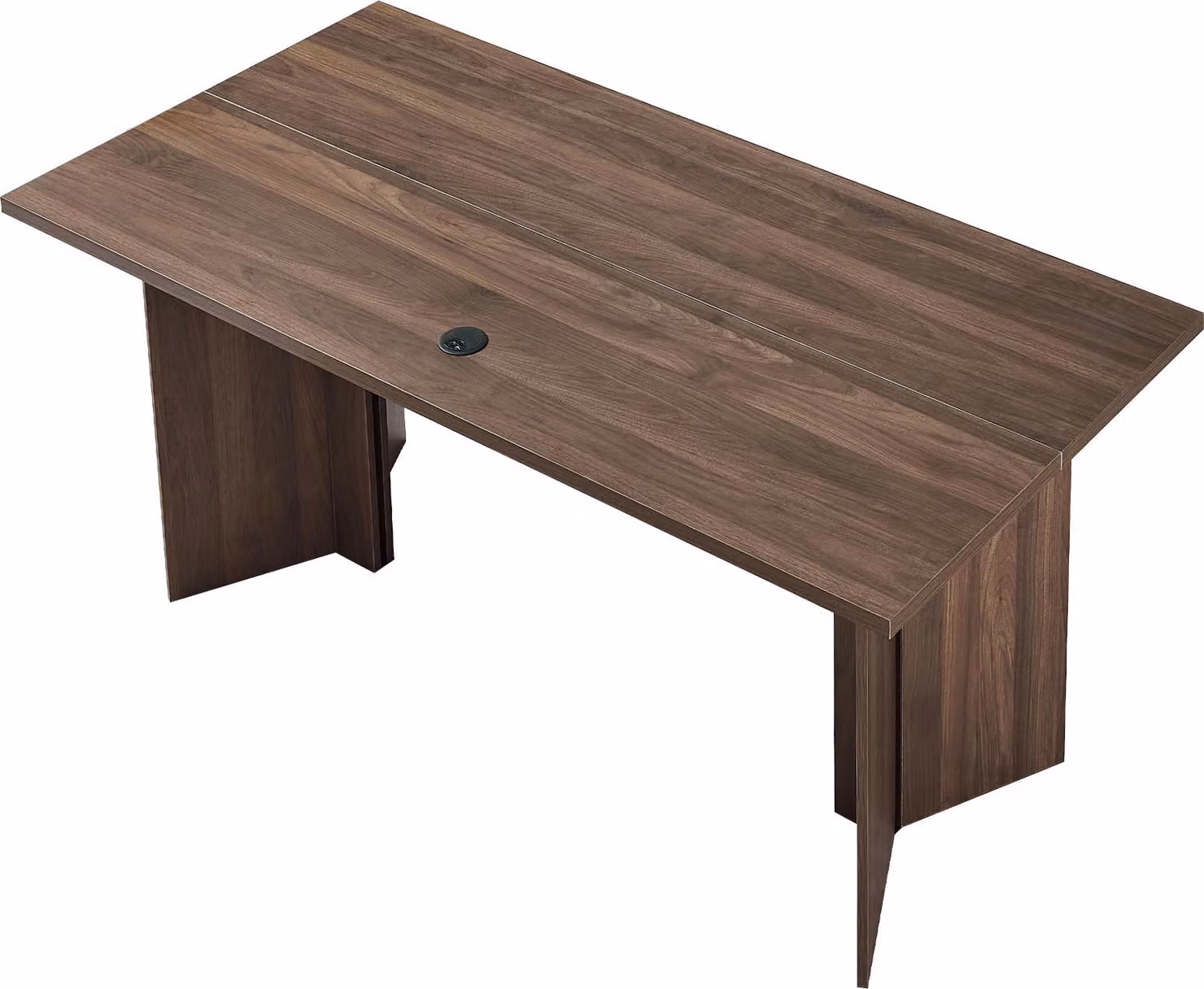SucceBuy Moderna scrivania direzionale (lunghezza 160 cm) con passacavi, realizzata in pannello a nido d'ape e truciolato, caricabile fino a 113,4 kg, ideale come scrivania per computer per lavoro, studio o scrittura, marrone e nera