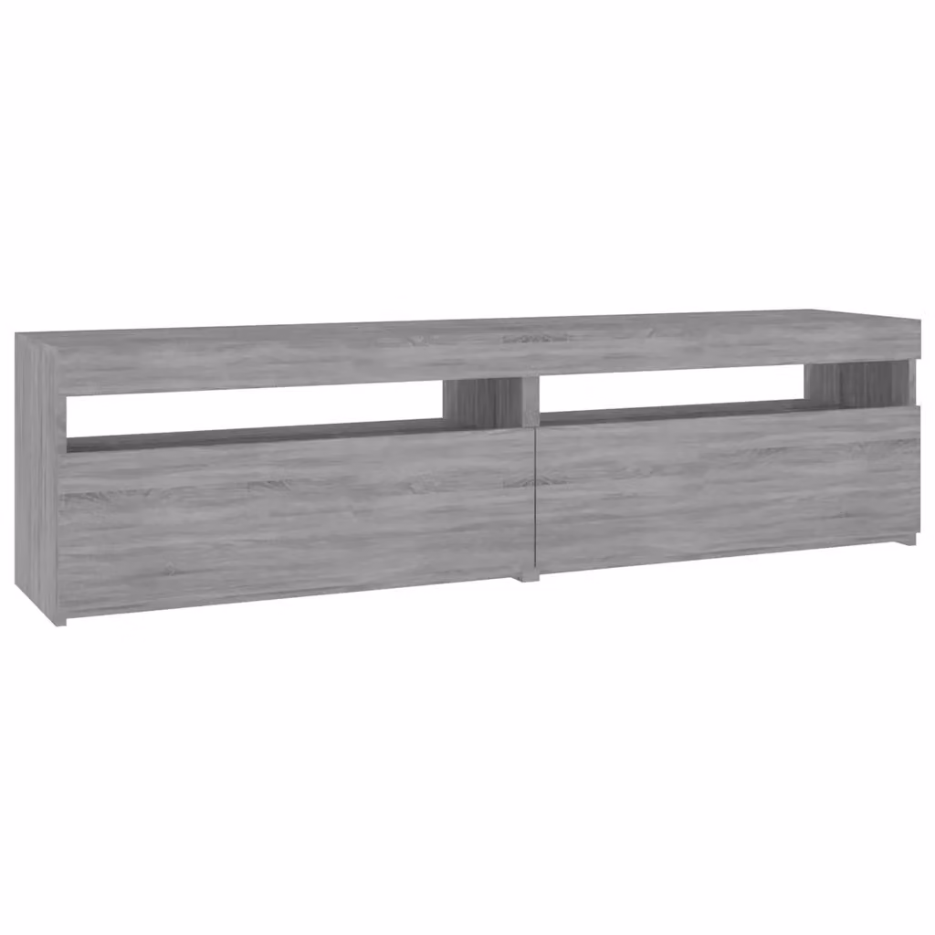 vidaXL Mobile Porta TV Moderno con Luci LED, Grigio Sonoma, L: 75 cm, P: 35 cm, H: 40 cm