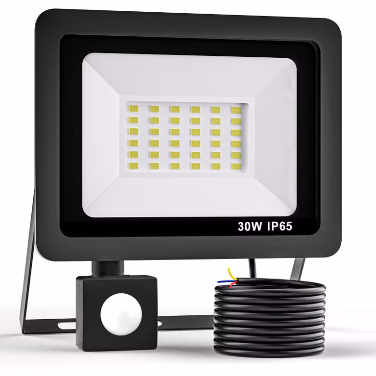 Faretto LED da esterno da 30 W con sensore di movimento, grado di protezione IP65, 3000 lumen