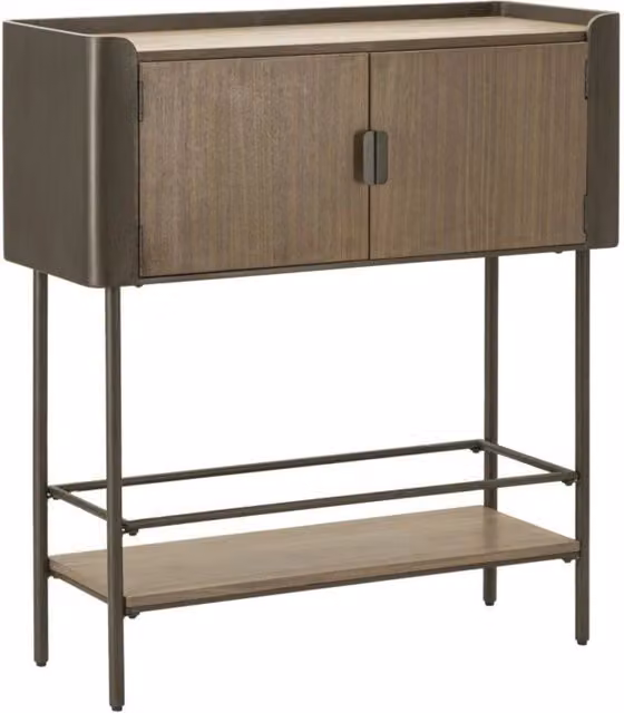 Mobiletto Toronto in ferro e abete stile industrial 100x42x110 cm