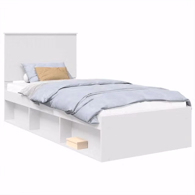 Letto singolo | Letto per adulti | Struttura del letto Bianco 90 x 190 cm Pino massello