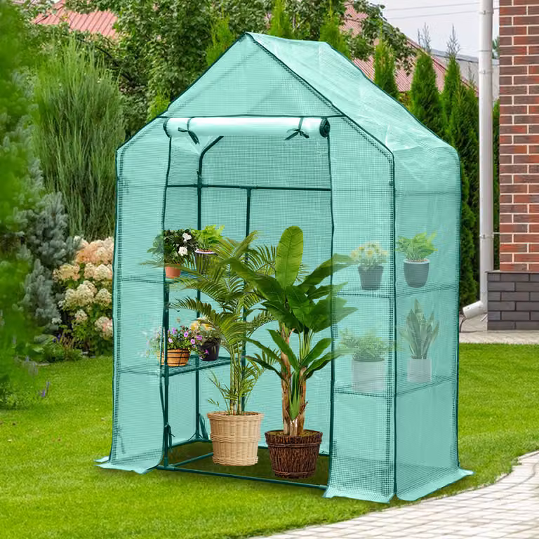 Clanmacy Serra in foglio per pomodori, con rete a traliccio in foglio per giardino per la coltivazione, riutilizzabile, verde, 143x73x195 cm